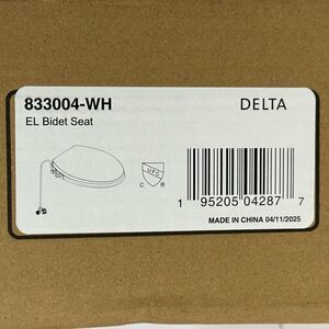 Delta Manual Elongated Bidet Seat in White – NEW Model#: 833004-WH